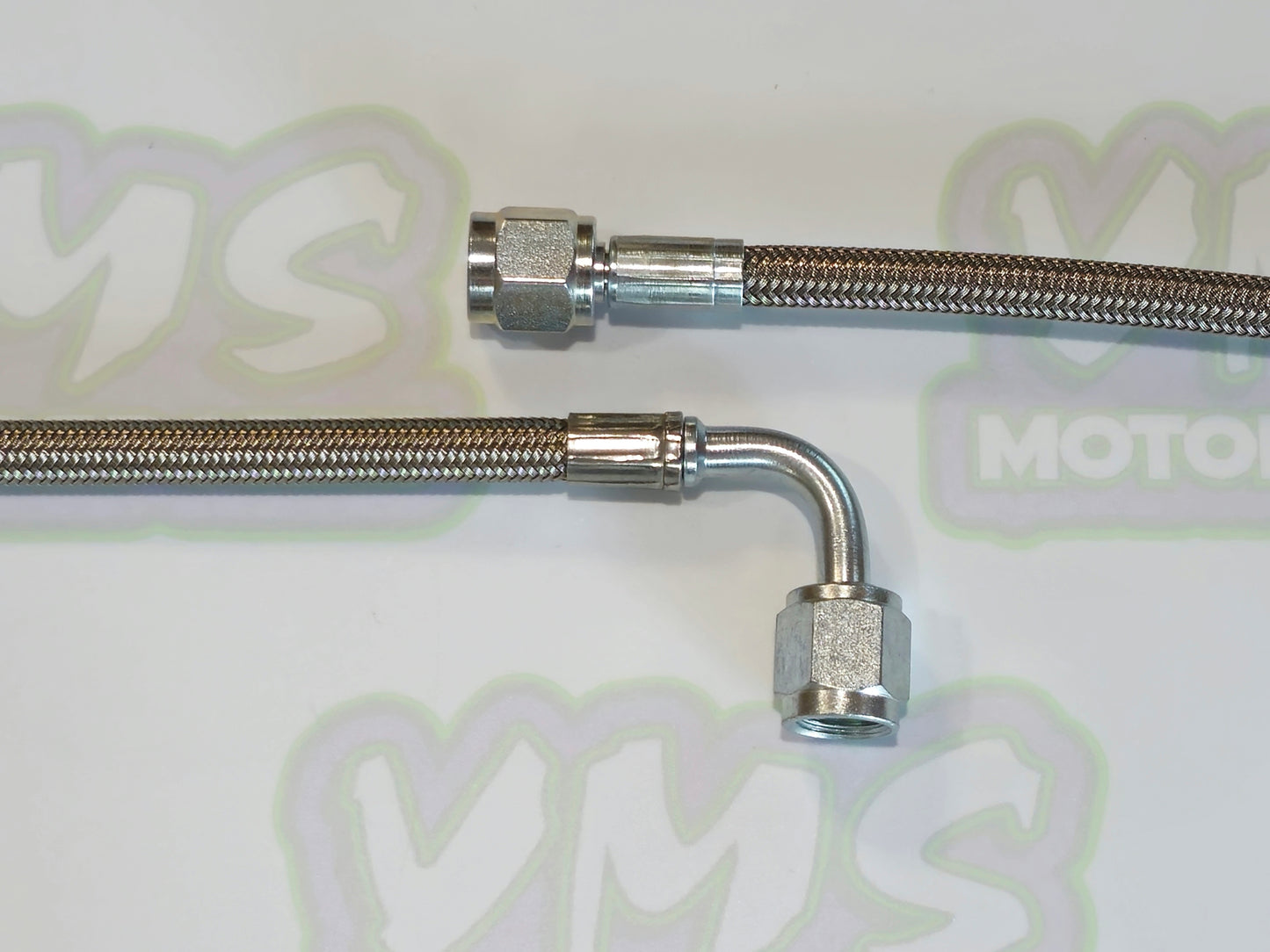 -3 AN Braided Stainless Steel PTFE Brake Line-Straight x 90°