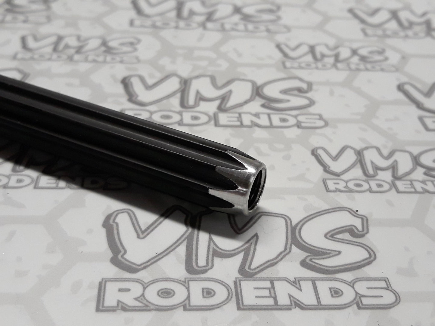 Kart Racing 3/8" Tap Black Scalloped Aluminum Tie Rod Tube